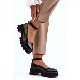 WS1 Damenschuhe mit niedrigem Absatz und Schnalle, Schwarz von Owena 2