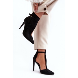 WS1 Damen-Stiefeletten aus Wildleder mit hohem Absatz, Schwarz Amalundi 1