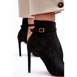 WS1 Damen-Stiefeletten aus Wildleder mit hohem Absatz, Schwarz Amalundi 2