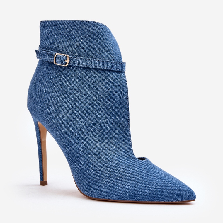 WS1 Damen-Jeans-Stiefeletten mit hohem Absatz, Blau Amalundi 1