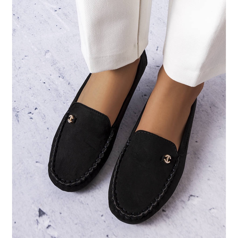 BM Schwarze Loafer mit Ledersohle von Verrill 2