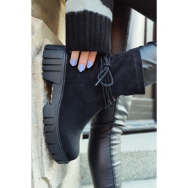 Schwarze Damenstiefel mit elastischem Obermaterial 1