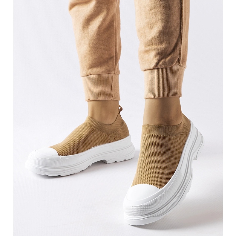 Braune Baratili-Plateau-Slip-On-Sneakers 1