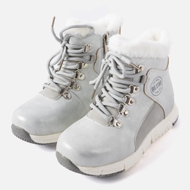 Graue warme Kinderschuhe Big Star KK374178 silber- 1