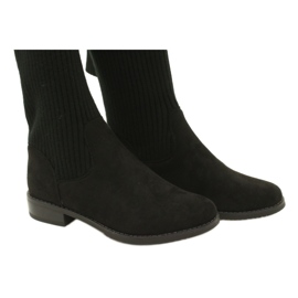 M.Daszyński Frauen gerippte Stiefel SA62-58 Schwarze Stiefel 6