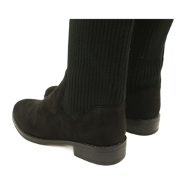 M.Daszyński Frauen gerippte Stiefel SA62-58 Schwarze Stiefel 7