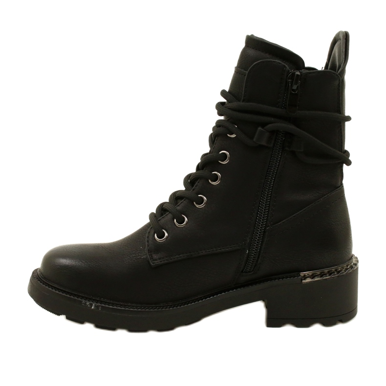 Evento Hohe Stiefel der Frauen mit einem Reißverschluss schwarz 21BT35-4226 2