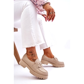 Lemar Modische Lederschuhe Beige Loafer 2