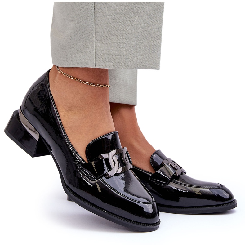 Vinceza Lacklederschuhe, schwarze High Heels Mokassins 4