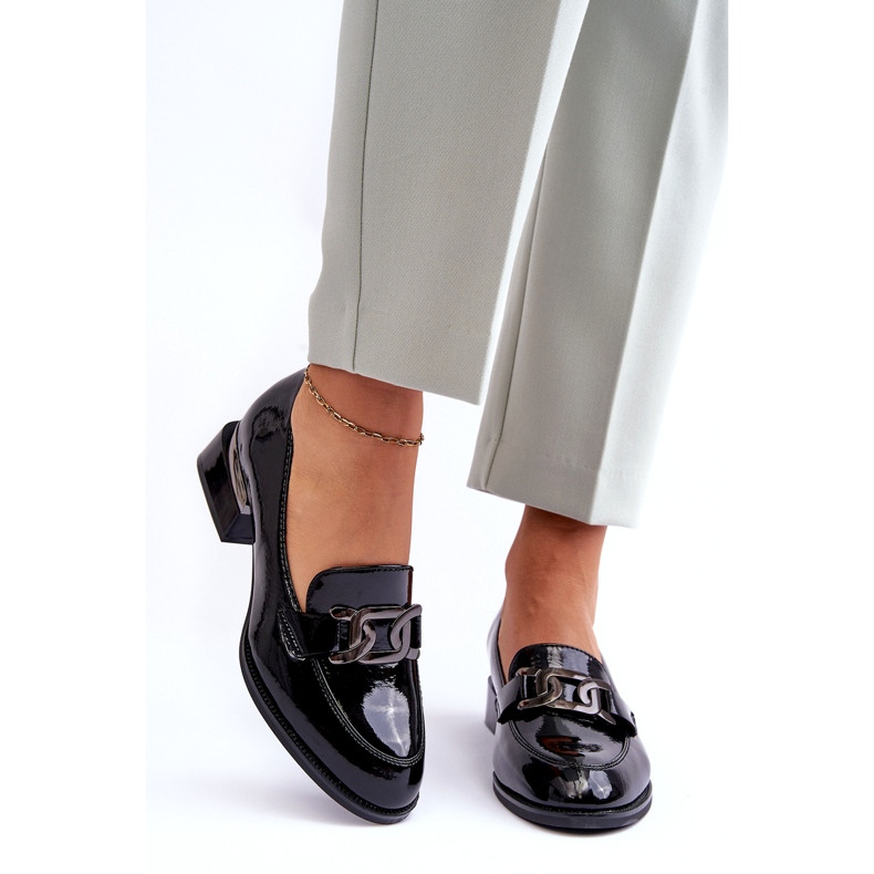 Vinceza Lacklederschuhe, schwarze High Heels Mokassins 1