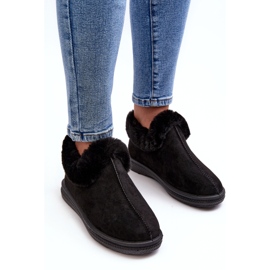 Schwarze, niedrige Damen-Schneestiefel von Pilani mit Fell 2