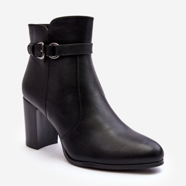 Sergio Leone Damen-Stiefeletten aus Leder mit Schnalle, Schwarz Lasima 1