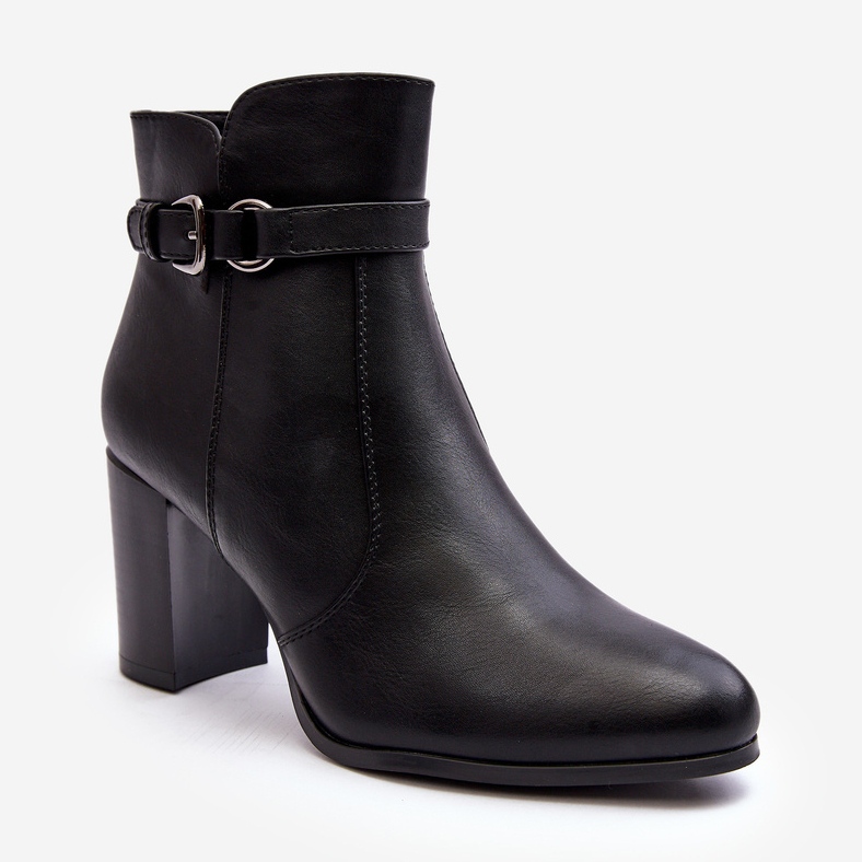 Sergio Leone Damen-Stiefeletten aus Leder mit Schnalle, Schwarz Lasima 1