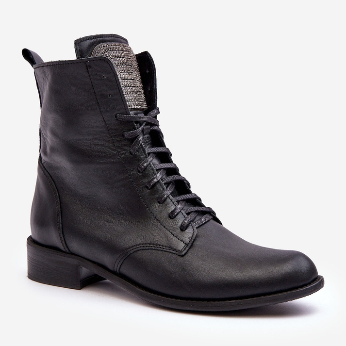 Damen-Stiefeletten aus Leder Nicole 2848 Schwarz 1