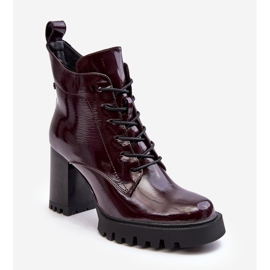 S.Barski Lack-Stiefeletten, isoliertes Burgunderrot D&amp;A MR870-54 1