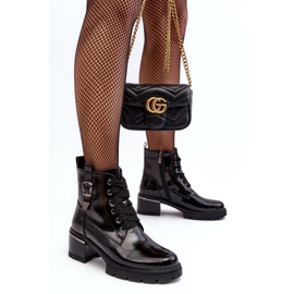 S.Barski Damen-Lacklederstiefel D&amp;A MR870-97 Schwarz 1