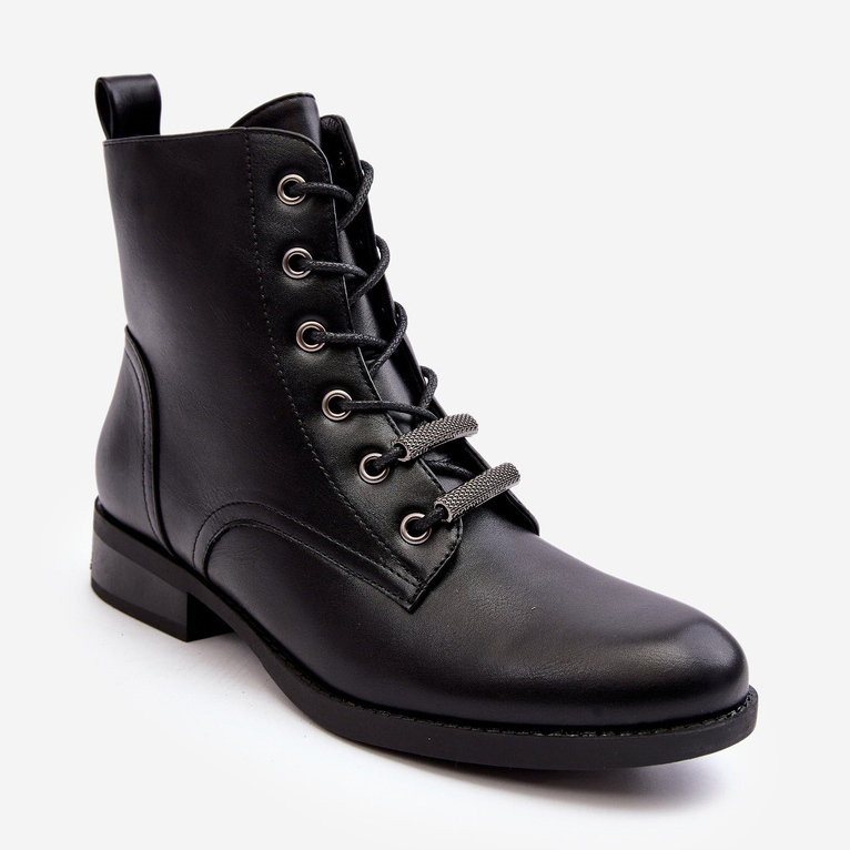 Klassische isolierte Lederstiefel für Damen S.Barski HY75-10 Schwarz 2