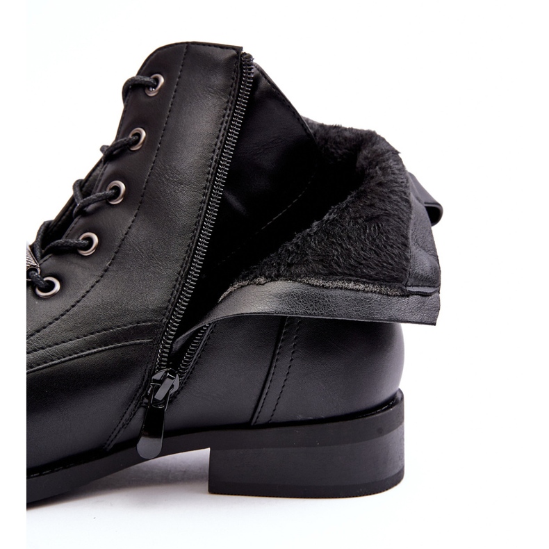 Klassische isolierte Lederstiefel für Damen S.Barski HY75-10 Schwarz 1