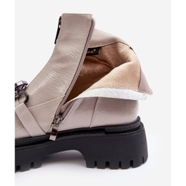 S.Barski Lack-Damen-Reißverschlussstiefel D&amp;A MR870-94 Hellgrau beige 1