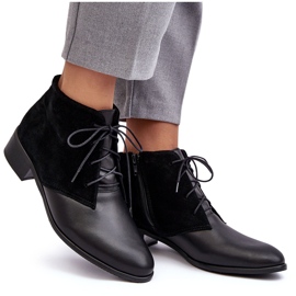 Modische schwarze Damen-Schnürstiefel Kefora 10