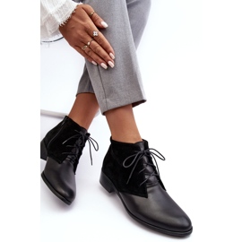 Modische schwarze Damen-Schnürstiefel Kefora 9