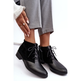 Modische schwarze Damen-Schnürstiefel Kefora 1