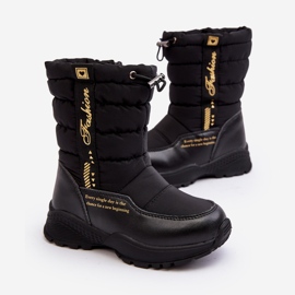 Mit Wolle isolierte Schneestiefel für Kinder mit Reißverschluss Black Delhi schwarz 1