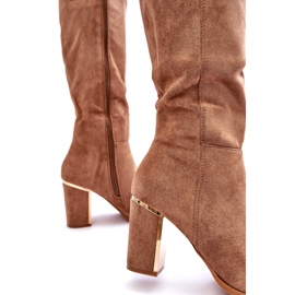 Seastar Dunkelbeige Wildleder-Stiefel mit hohem Absatz von Kilrenita 2