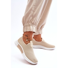 Klassische Slip-On-Sportschuhe für Damen, Beige 3