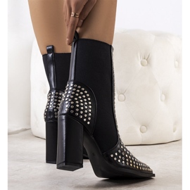 Schwarze Raina-Stiefeletten mit hohen Absätzen 2