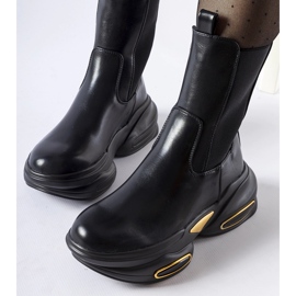 Big Star Schwarze, massive Sant'Egidio-Stiefeletten zum Hineinschlüpfen 2