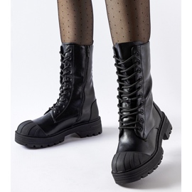 Schwarze, isolierte Damen-Arbeiterstiefel von Cardinale 1