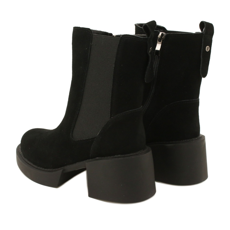 Filippo Schwarze Wildleder-Stiefeletten mit hohem Absatz 3