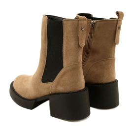 Filippo Beige Wildleder-Stiefeletten mit hohem Absatz 5