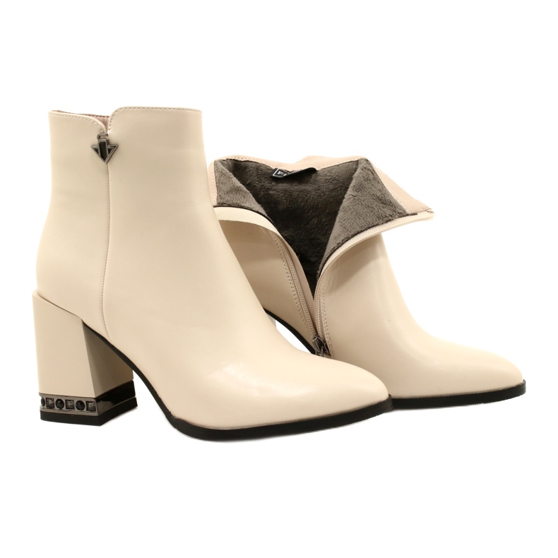 Beige Stiefeletten mit Fersenverzierung Filippo DBT4842/23 BE beige 5