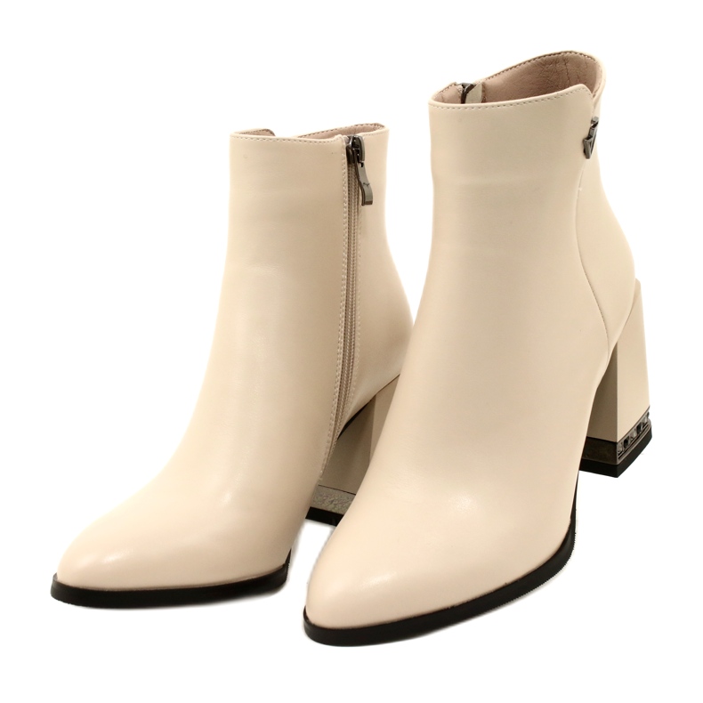 Beige Stiefeletten mit Fersenverzierung Filippo DBT4842/23 BE beige 2