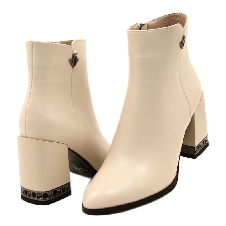 Beige Stiefeletten mit Fersenverzierung Filippo DBT4842/23 BE beige 3