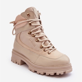 Isolierte Schnürstiefeletten für Damen Hellbeige Big Star MM274664 1