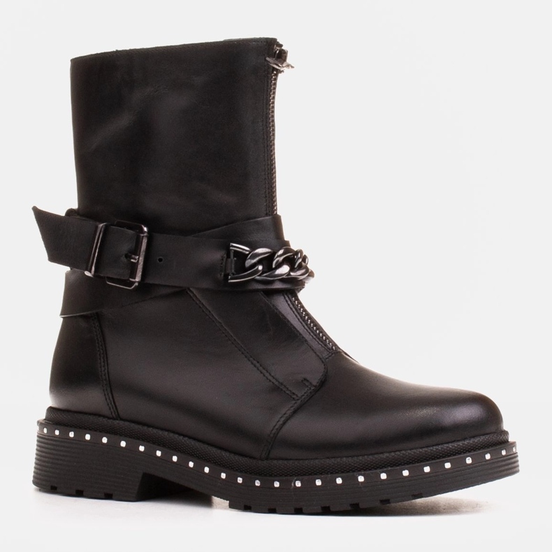 Marco Shoes Marco 1262B Damen Wanderschuhe mit Kette, Glany schwarz 1