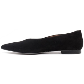 Marco Shoes Schwarze Ballerinas aus natürlichem Wildleder 2