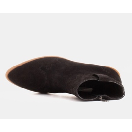 Marco Shoes Elegante Lederstiefelette mit niedrigem Absatz schwarz 1