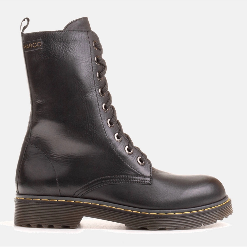 Marco Shoes Hohe Stiefeletten, Stiefel auf einer durchscheinenden Sohle gebunden schwarz 1