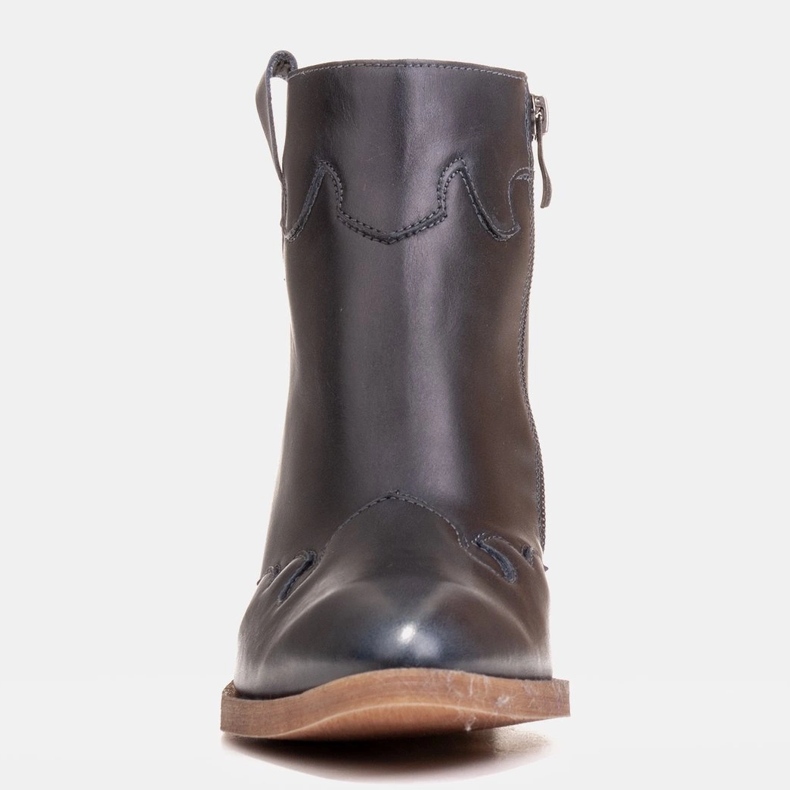 Marco Shoes Dunkelblaue Stiefel aus naturbelassenem Narbenleder 1