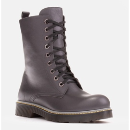 Marco Shoes Hohe Stiefeletten, Stiefel auf einer durchscheinenden Sohle gebunden grau 2