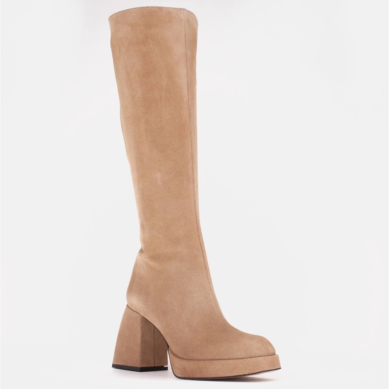 Marco Shoes Elegante Patrizia Stiefel auf dem Plateau beige 1