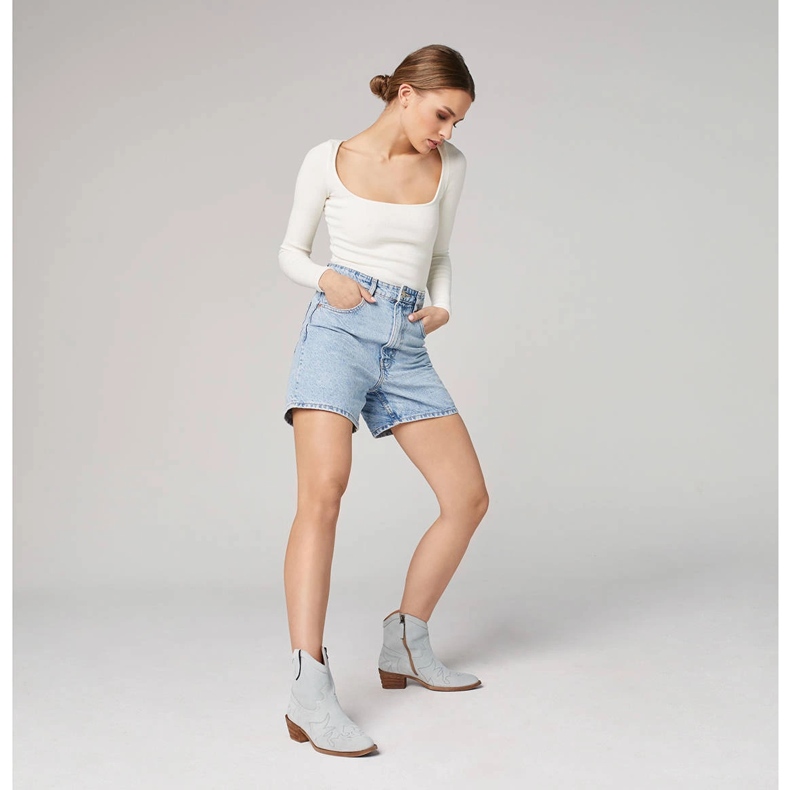 Marco Shoes Cowboystiefel aus Wildleder mit Ziernähten 2188B-1281-045-1 blau grau 1