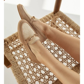 Marco Shoes Loafer mit goldener Verzierung beige 2