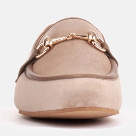 Marco Shoes Loafer mit goldener Verzierung beige 2