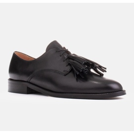 Marco Shoes Schnürschuhe mit Fransen schwarz 1