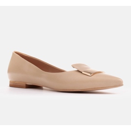 Marco Shoes Ballerinas mit Zierzunge beige 1